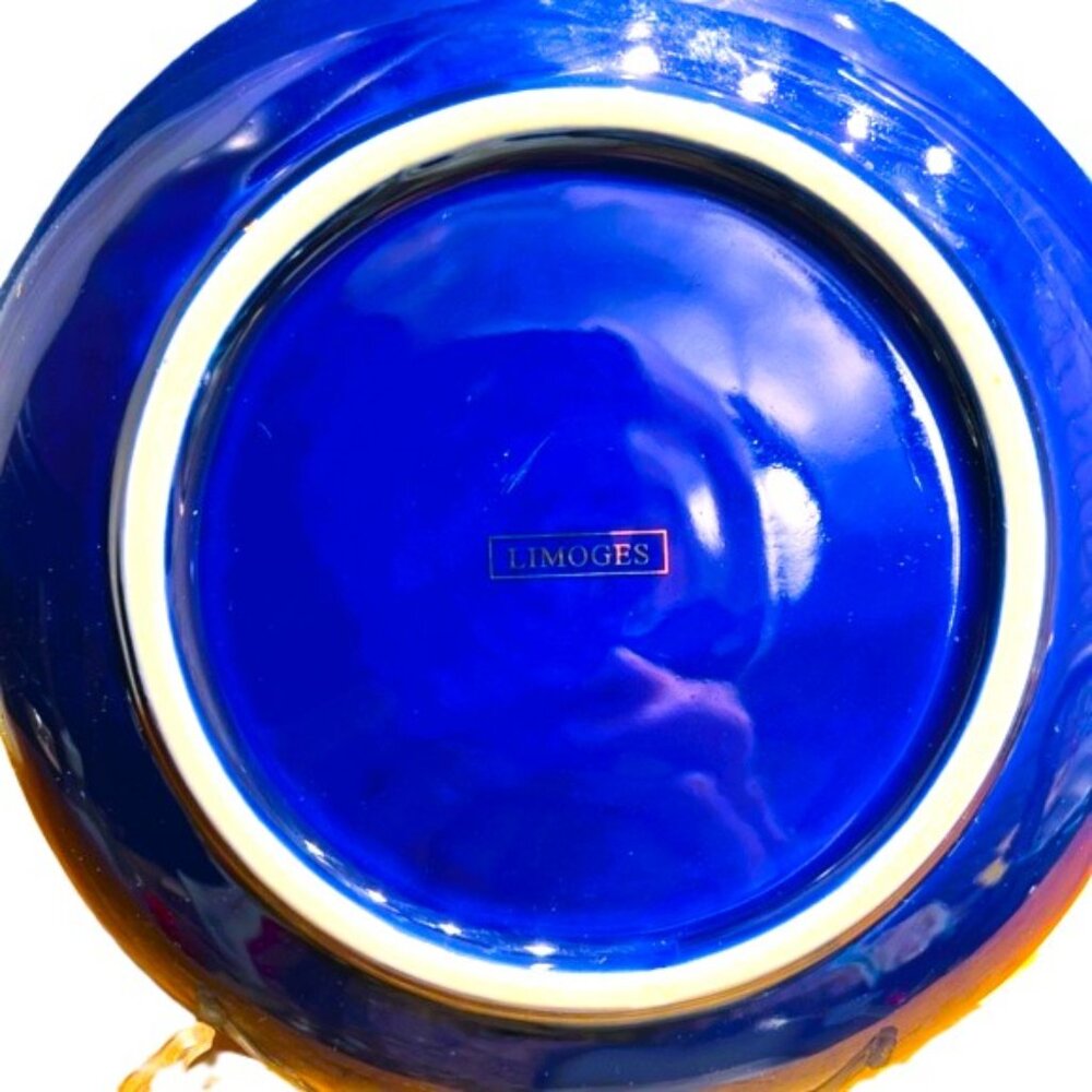 Limoges Cobalt Blue Plate - Picture 8 of 9